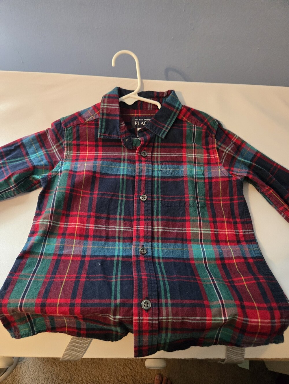 The Children's Place Red, Green & Navy Plaid Button-Down Shirt
